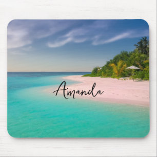Aquamarine Ocean Tropical Beach Scenic Mouse Pad