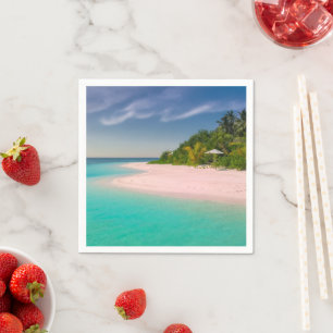 Aquamarine Ocean Tropical Beach Scenic Napkin