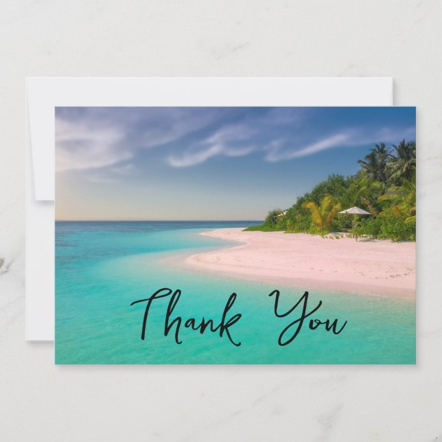 Aquamarine Ocean Tropical Beach Scenic Photo Thank You Card (Front)