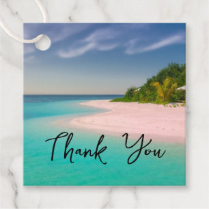 Aquamarine Ocean Tropical Beach Scenic Thank You Favour Tags