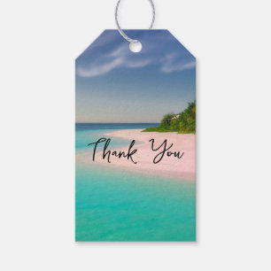 Aquamarine Ocean Tropical Beach Scenic Thank You Gift Tags