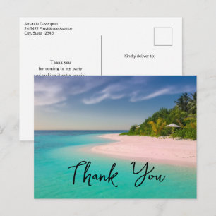 Aquamarine Ocean Tropical Beach Scenic Thank You Postcard