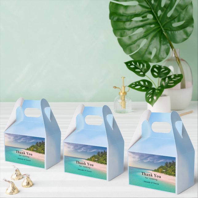 Aquamarine Ocean Tropical Beach Scenic Wedding Favour Box (Multiple)