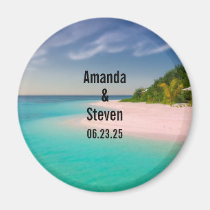 Aquamarine Ocean Tropical Beach Scenic Wedding Magnet