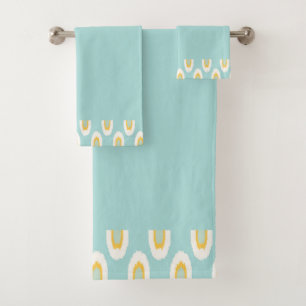 Aquamarine Pattern Edge Bath Towel Set