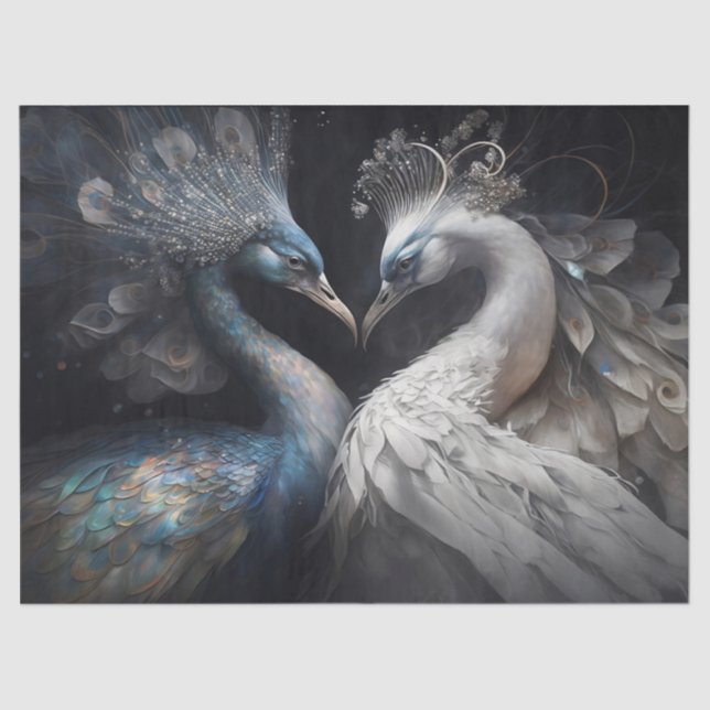 Aquamarine & Pearl Decoupage Tissue Paper (Front)