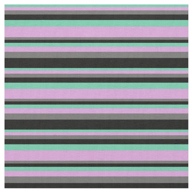 Aquamarine, Plum, Dim Grey, and Black Coloured Fabric (Close Up)