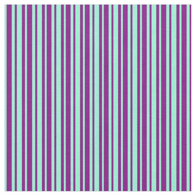 Aquamarine & Purple Coloured Stripes Pattern Fabric (Close Up)