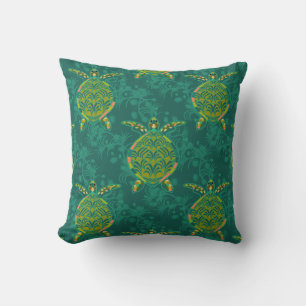 Aquamarine Sea Turtle Pillow