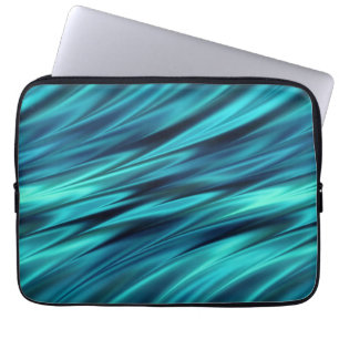 Aquamarine silky waves laptop sleeve