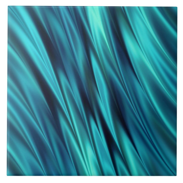 Aquamarine silky waves tile (Front)