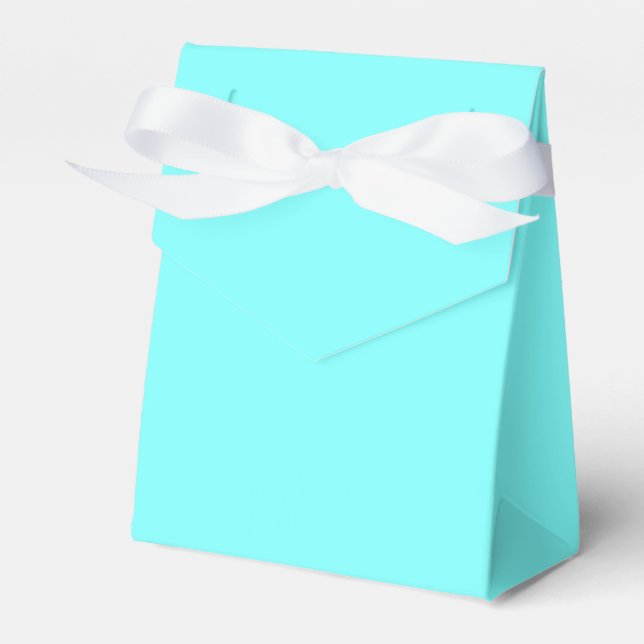 Aquamarine (solid colour)  favour box (Front Side)