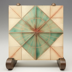 Aquamarine Starburst Earthy Copper Ceramic Tile