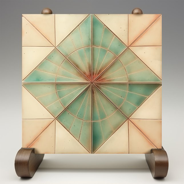 Aquamarine Starburst Earthy Copper Ceramic Tile (Creator Uploaded)