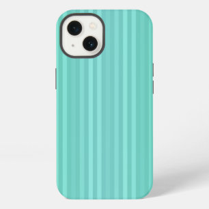 Aquamarine Teal and Green Vertical Stripes Pattern iPhone Case