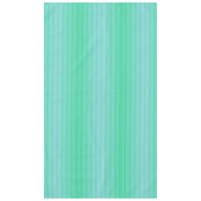 Aquamarine Teal and Green Vertical Stripes Pattern Tablecloth (Front)