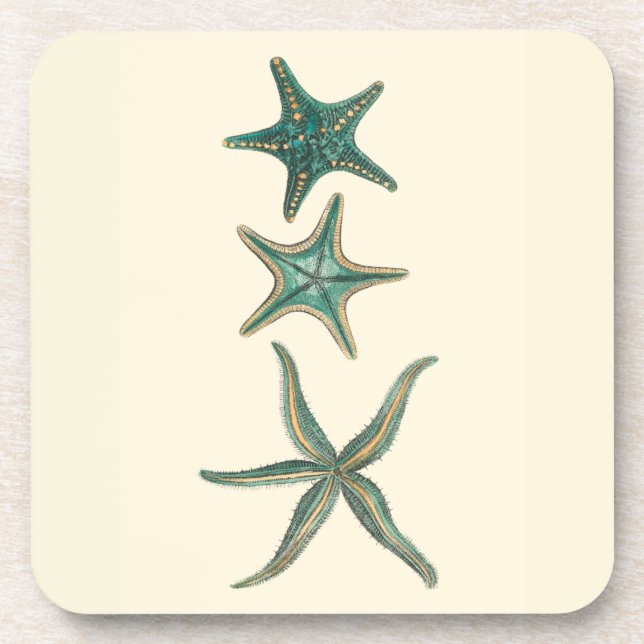 Aquamarine Triple Starfish Coaster (Front)
