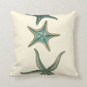 Aquamarine Triple Starfish Cushion