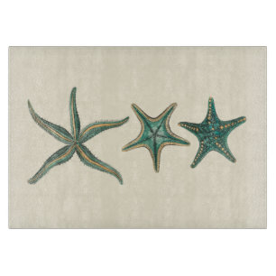 Aquamarine Triple Starfish Cutting Board
