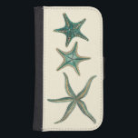 Aquamarine Triple Starfish Samsung S4 Wallet Case<br><div class="desc">This image of the different type of starfishes will be a great addition in your sea creature collection. You can image yourself at the beach hunting for starfish or playing in the sand. This image is perfect for those who love sea life and want to take it everywhere they go....</div>