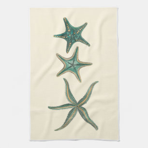 Aquamarine Triple Starfish Tea Towel