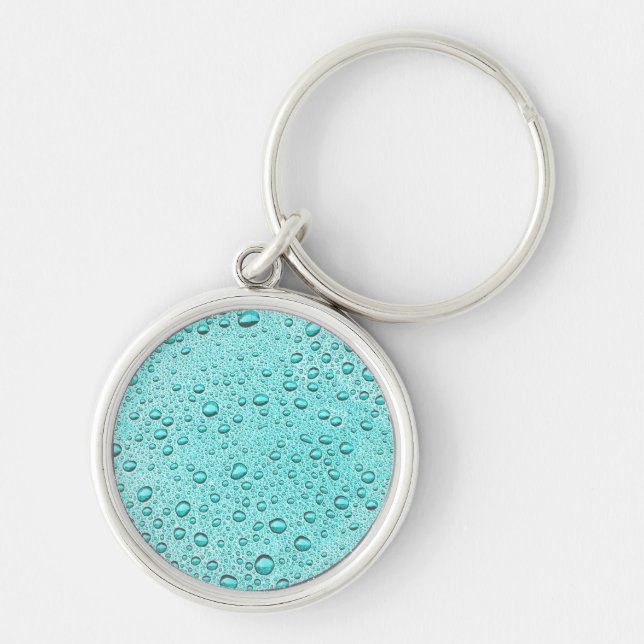 Aquamarine water droplets key ring (Front)
