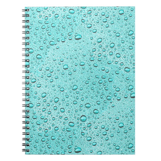 Aquamarine water droplets notebook (Front)