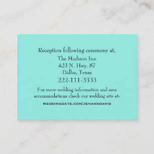Aquamarine Wedding Enclosure Card