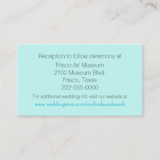 Aquamarine Wedding Enclosure Card