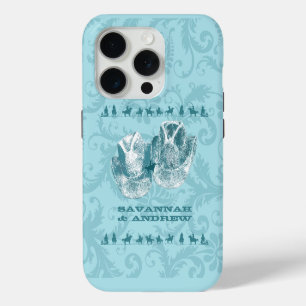 Aquamarine Western Vintage Weddings iPhone Case