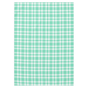 Aquamarine White Plaid Pattern Tablecloth