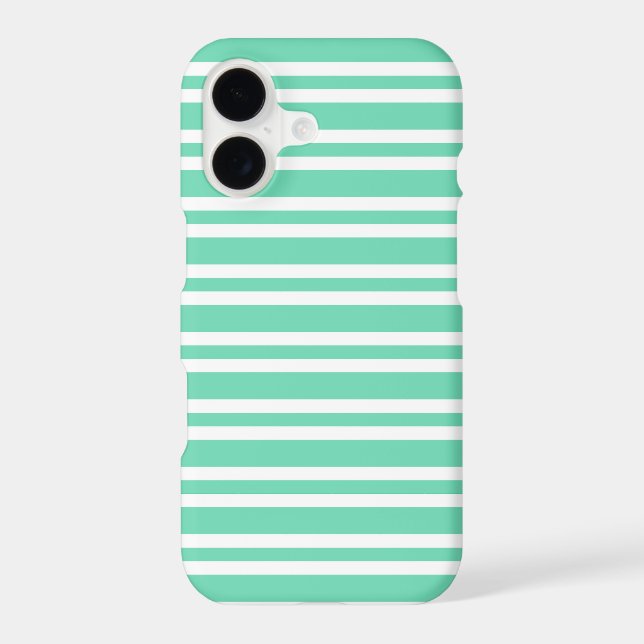Aquamarine White Stripes Pattern (Back)
