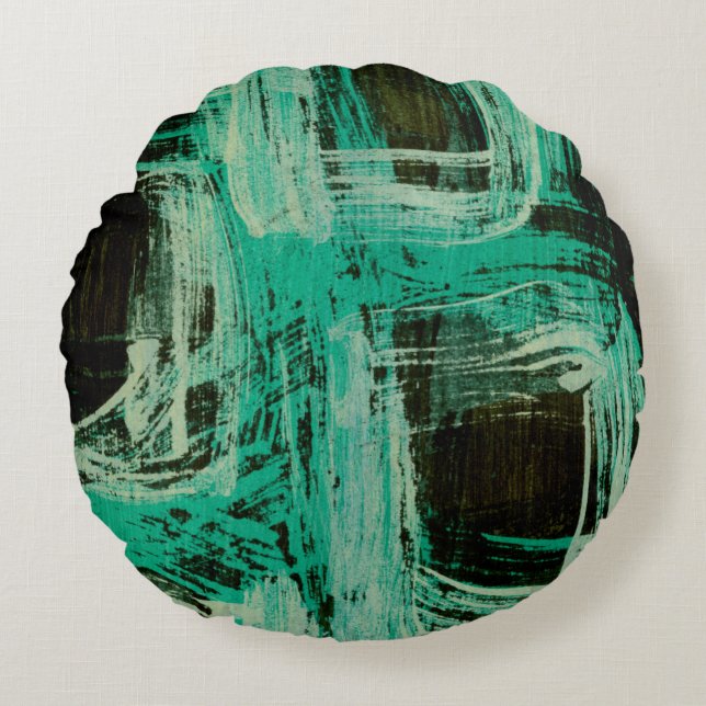 Aquamarine Windows I Round Cushion (Front)