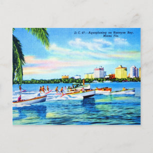 Aquaplaning on Biscayne Bay, Miami, Florida Postcard