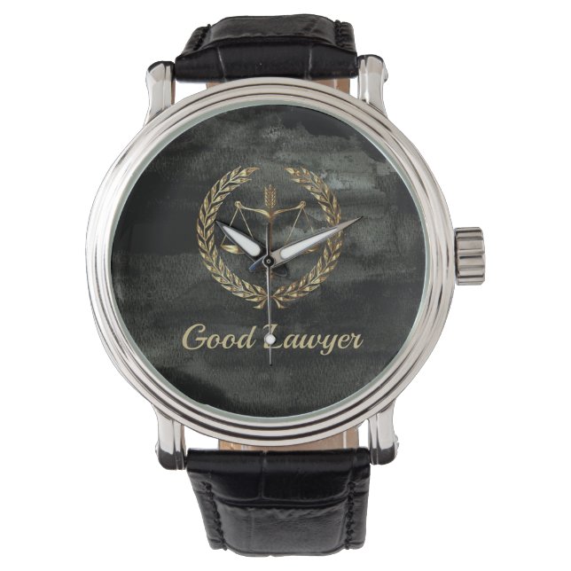 Aquarel black and gold lawyer watch (Front)