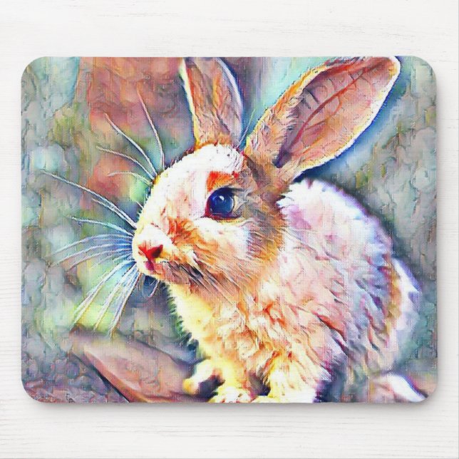 aquarell bunny mouse pad (Front)
