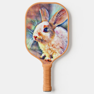 aquarell bunny pickleball paddle