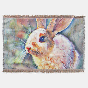 aquarell bunny throw blanket