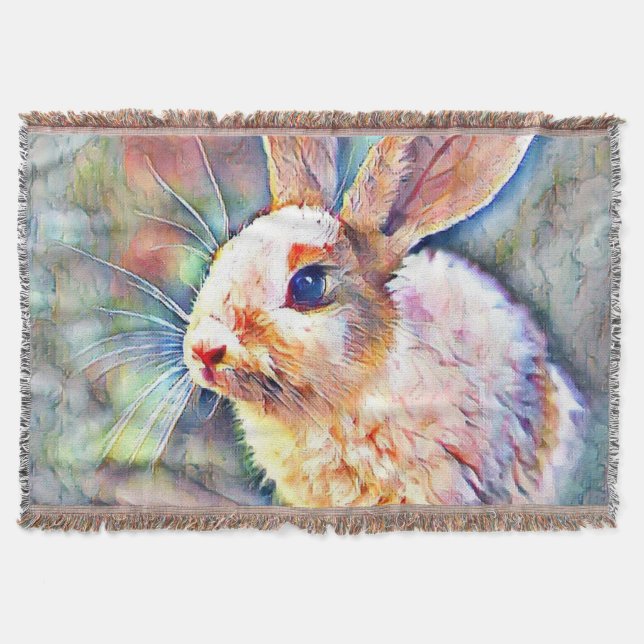 aquarell bunny throw blanket (Front)