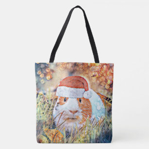 aquarell christmas guinea pig tote bag