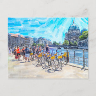 Aquarell Illustration von Berlin mit Dom. Postcard