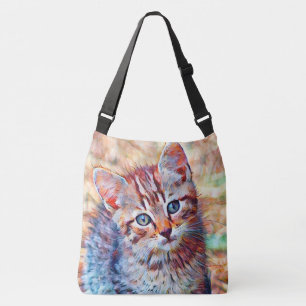 aquarell kitten crossbody bag