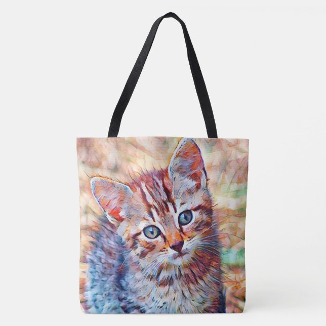 aquarell kitten tote bag (Front)