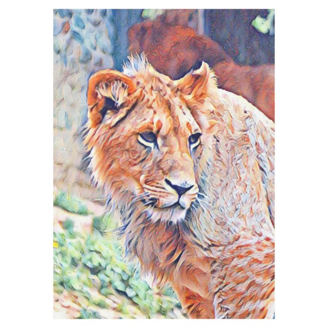 aquarell lion tablecloth (Front)