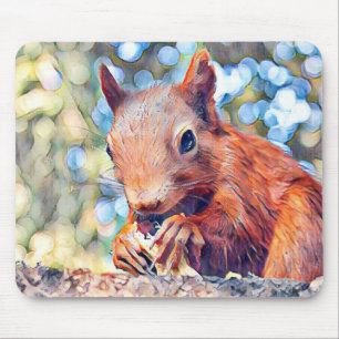 aquarell squirrel mouse pad