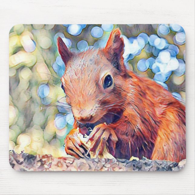 aquarell squirrel mouse pad (Front)