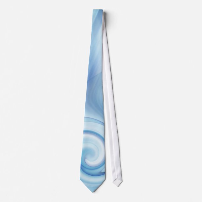Aquarelle blue swirls tie (Front)