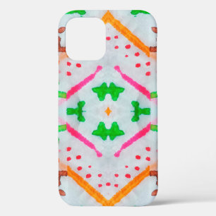 Aquarelle Boho Decor. Boho Blue Pillow. Aquarelle iPhone 12 Case