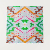 Aquarelle Boho Decor. Boho Blue Pillow. Aquarelle
