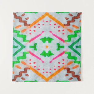Aquarelle Boho Decor. Boho Blue Pillow. Aquarelle Tapestry